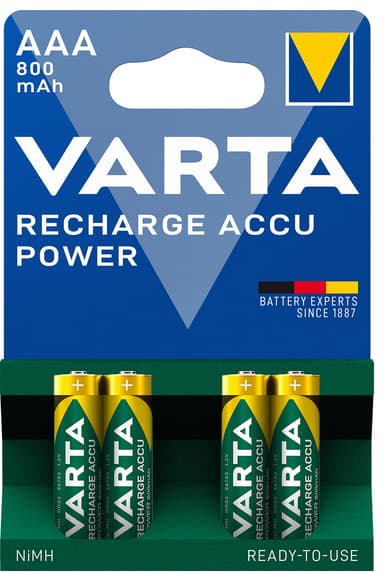 Varta Power AAA 800Mah batteri (4-pakk)