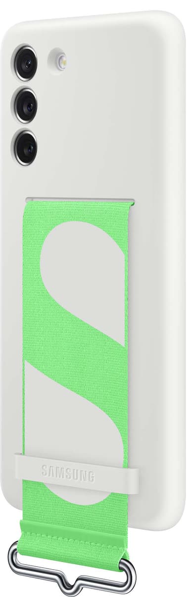 Samsung Galaxy S21 FE Silicone deksel med stropp (hvit)
