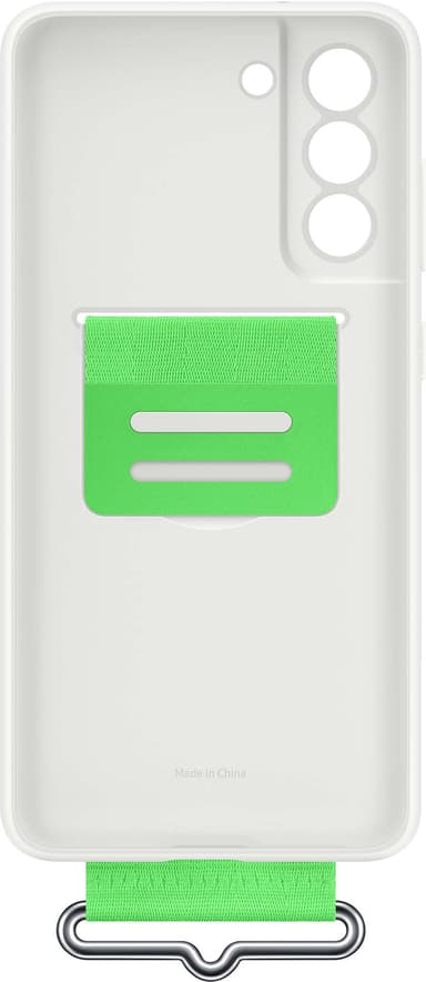 Samsung Galaxy S21 FE Silicone deksel med stropp (hvit)