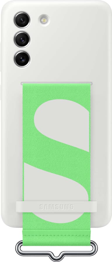 Samsung Galaxy S21 FE Silicone deksel med stropp (hvit)
