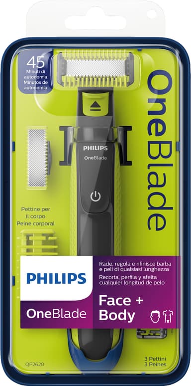 Philips OneBlade trimmer til ansikt og kropp QP2620/20V2