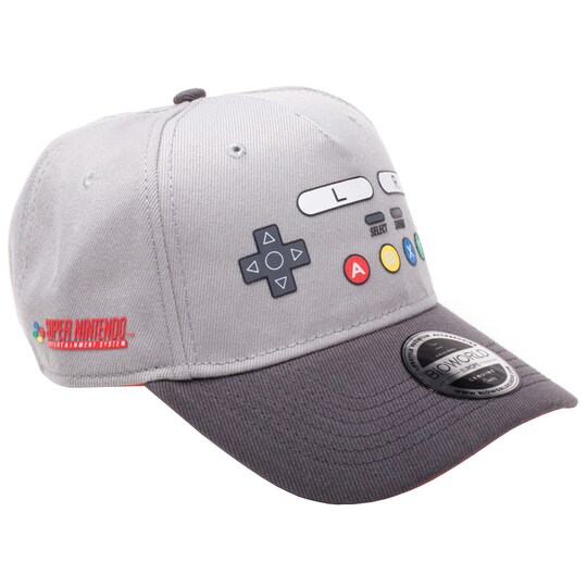 Nintendo - SNES knappemotiv kurvet caps (grå)