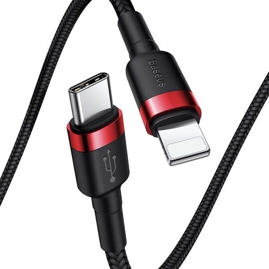 Baseus Cafule PD USB-C - Lightning 18W 1 m Rød/Sort