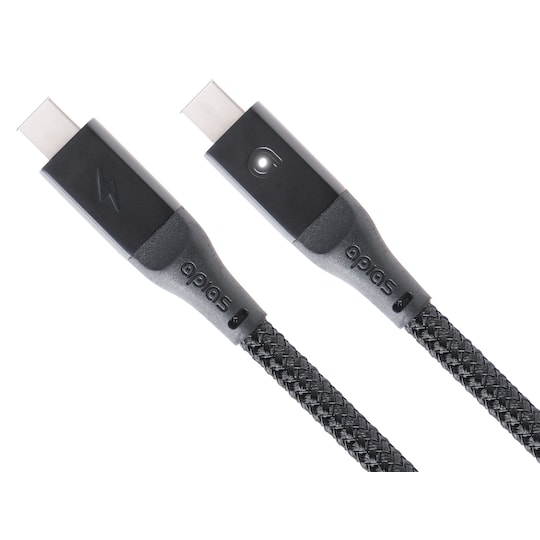 apias Smart USB-C til  USB-C ladekabel 2 m (sort)