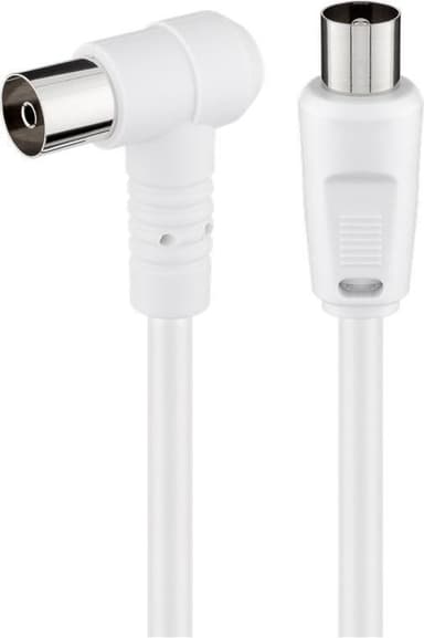 Vinklet antennekabel (80 dB), 2x skjermet