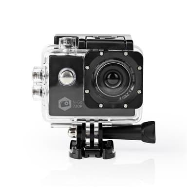 Nedis handling Cam | Enkel Skjerm | 720p@30fps | 5 MPixel | Vanntett opptil: 30.0 m | 90 min | Wi-Fi | App tilgjengelig for: Android™ / IOS | Montering inkludert | Sort