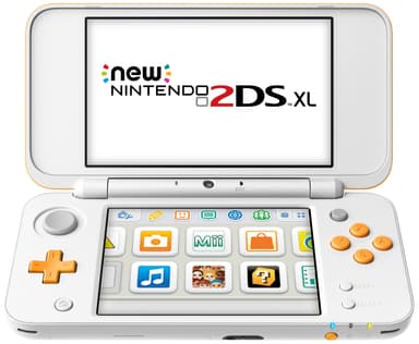 New Nintendo 2DS XL konsoll EU-modell (hvit/oransje)
