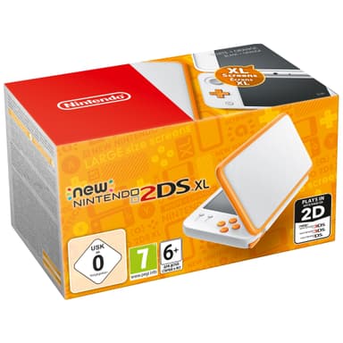 New Nintendo 2DS XL konsoll EU-modell (hvit/oransje)