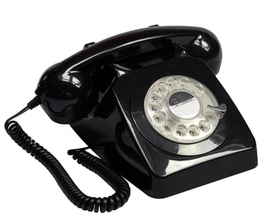 GPO 746 Retro Dreieskivetelefon - Svart