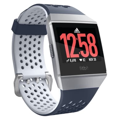 Fitbit Ionic: Adidas Ed. smartklokke (blekkblå/sølv)