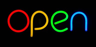 Neonskilt 39 cm ""Open""
