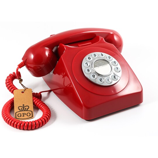 GPO 746 Retro Trykknapptelefon, rød