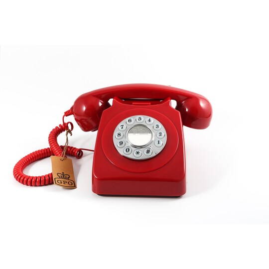 GPO 746 Retro Trykknapptelefon, rød