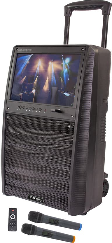 Karaokeanlegg med TFT skjerm og mikrofoner
