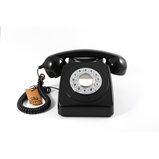 GPO 746 Retro Trykknapptelefon, svart