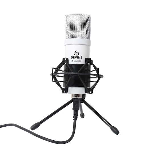 Devine Gamer og Podcaster USB mikrofon, hvit