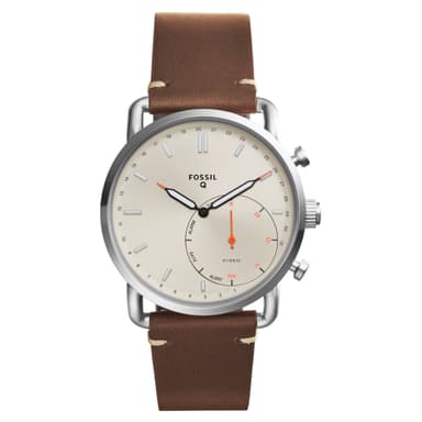 Fossil Q Hybrid smartklokke for menn (brun lær)