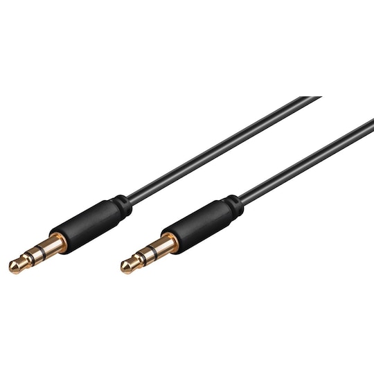 AUX lydkontakt kabel  3,5 mm stereo  3-pins  slank  CU