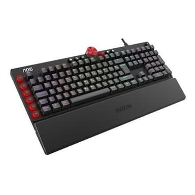 AOC Gaming Keyboard AGON AGK700 RGB LED-lys, QWERTY, Sort, Kablet, USB, CHERRY MX RED