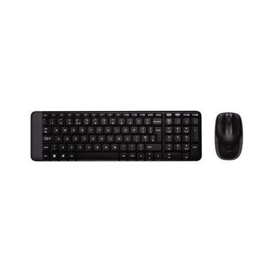 Logitech MK220 trådløst tastatur og mus, tastaturoppsett EN/RU, svart, mus inkludert, russisk, USB mini-mottaker
