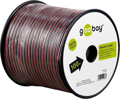 Goobay Høyttalerkabel rød svart CU