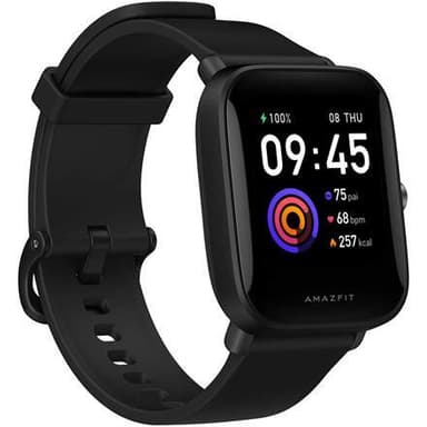Amazfit Bip U Smartklokke, GPS (satellitt), Reflekterende fargeskjerm, Touchscreen, Pulsmåler, Vanntett, Bluetooth, Polykarbonat, Onyx Black