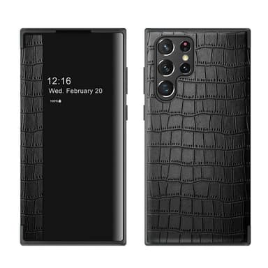 Crocodile Flipdeksel Samsung Galaxy S22 Ultra  - Svart