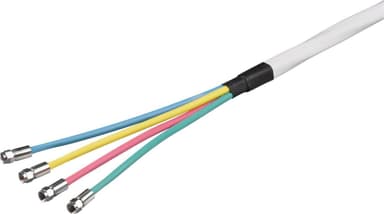 80 dB Quattro koaksialantennekabelsett, 2x skjermet, CCS, 10 m