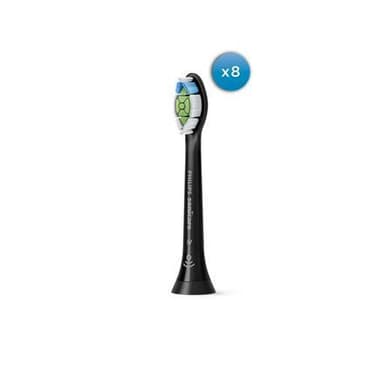 Philips Tannbørstehoder HX6068/13 Sonicare W2 Optimal White Heads, For voksne, Antall børstehoder inkludert 8, Sonic-teknologi, Svart
