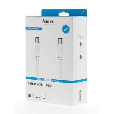 Hama 90dB antennekabel (hvit, 20 m)