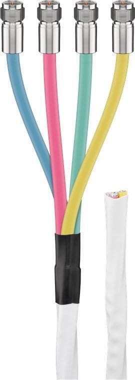 80 dB Quattro koaksialantennekabelsett, 2x skjermet, CCS, 10 m