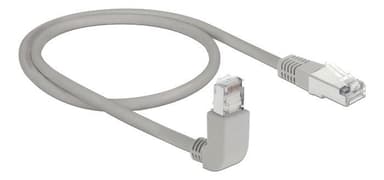 Delock Nettverkskabel RJ45 Cat.6A S / FTP oppover vinklet / rett 0,5 m