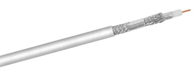 Goobay 120 dB koaksial antennekabel, 4x skjermet, CCS, 100 m, hvit