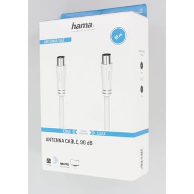 Hama 90dB antennekabel (hvit, 10 m)