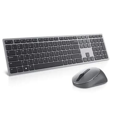 Dell Premier tastatur og mus med flere enheter KM7321W trådløs, trådløs (2,4 GHz), Bluetooth 5.0, batterier inkludert, estisk (QWERTY), titangrå