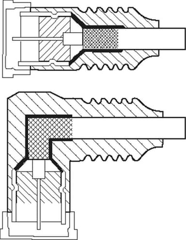 Vinklet SAT -antennekabel (80 dB), 2x skjermet