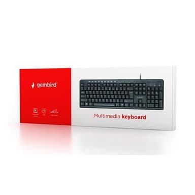 Gembird Multimedia Keyboard KB-UM-106 USB Keyboard, Wired, Keyboard layout US, Black