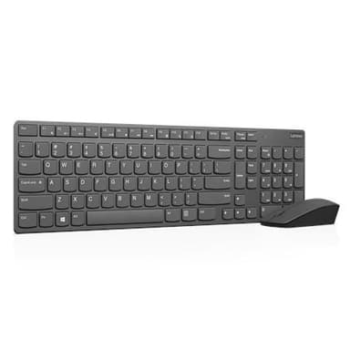 Lenovo Professional Ultraslim Wireless Combo Keyboard and Mouse (Nordic) Iron grey, Numeric tastatur, Musbatterier: 2xAAA (inkludert), Musoppløsning: 800/1600/3200 DPI, Tastaturbatteri: Li-Ion (4