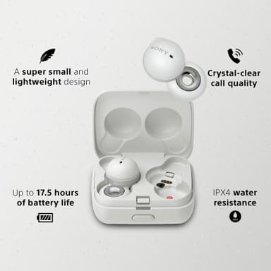 Sony LinkBuds helt trådløse in-ear hodetelefoner (hvit)