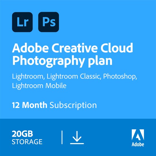 Adobe Creative Cloud Photography (20 GB lagring) - 1-års abonnement