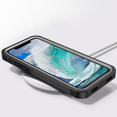 iPhone 13 Pro Max -deksel med skjermbeskytter PC / PET svart / grå
