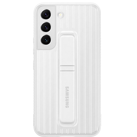 Samsung S22 beskyttende stativdeksel (hvit)