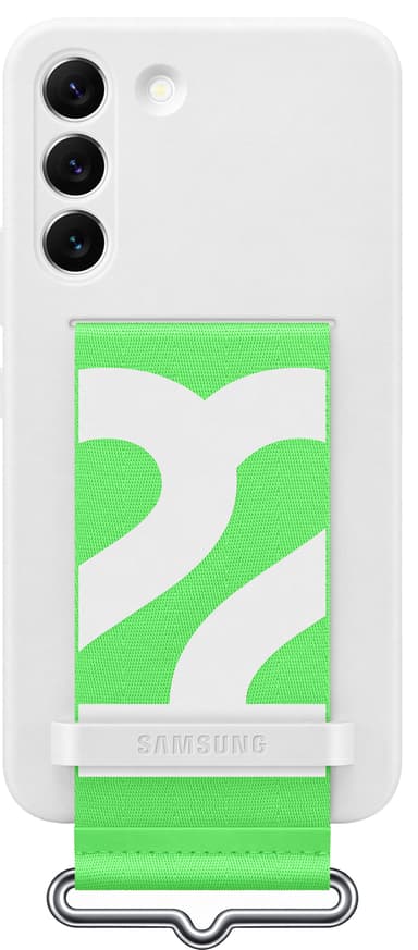 Samsung S22 silikondeksel med reim (hvit)