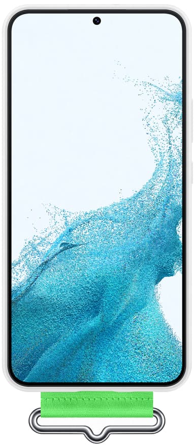 Samsung S22+ silikondeksel med stropp (hvit)