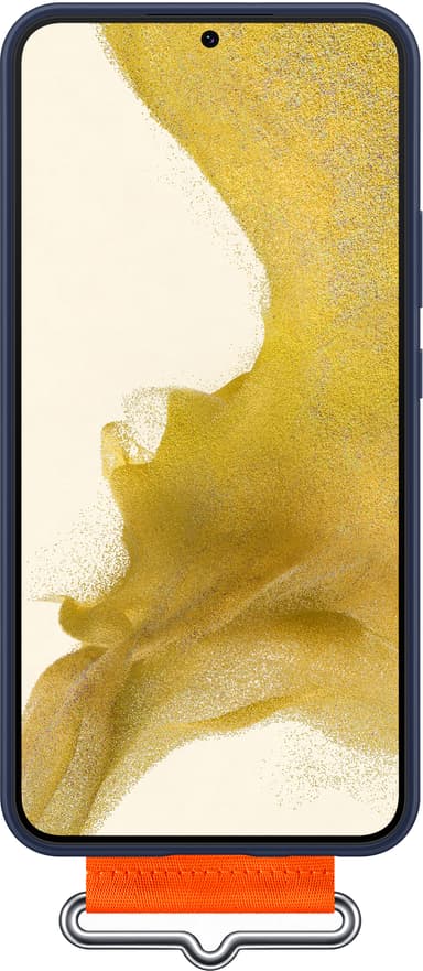 Samsung S22+ silikondeksel med stropp (navy)
