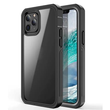 iPhone 13 Pro Max -deksel med skjermbeskytter PC / PET svart / grå