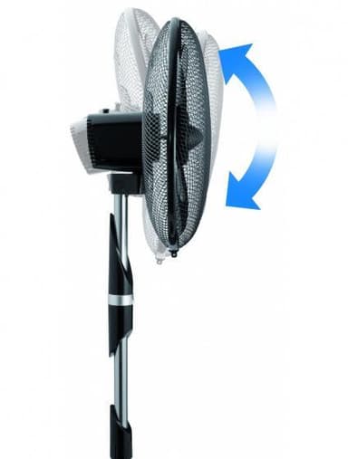 stående vifte 115-135 cm 55W stål sort