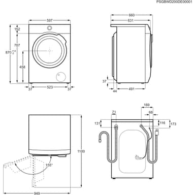 Electrolux vaskemaskin/tørketrommel EW9W7449S9