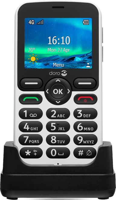 Doro 5861 mobiltelefon (sort/hvit)