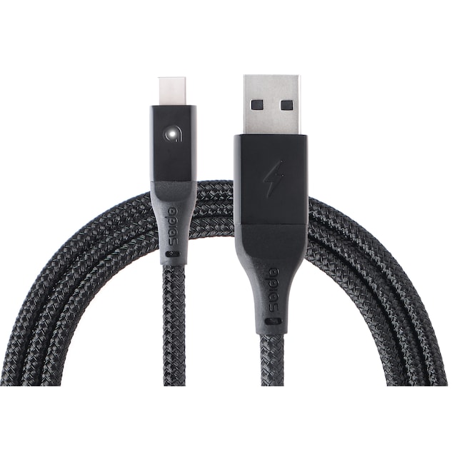 apias Smart USB til USB-C ladekabel 2 m (sort)